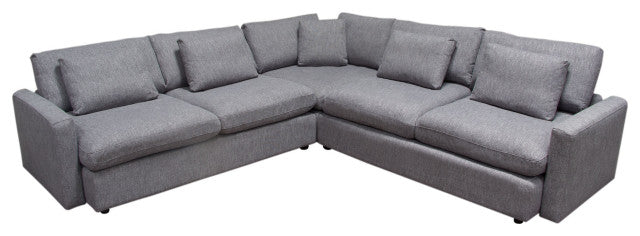 Arcadia 3PC Corner Sectional in Grey Fabric By Diamond Sofa