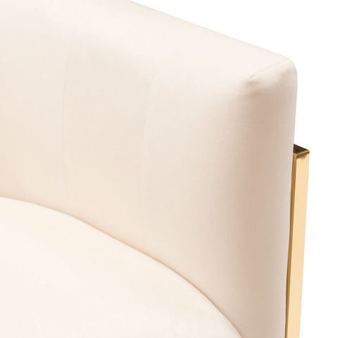 Pandora Accent Chair With Stainless Steel Frame, Cream Velvet By Diamond Sofa