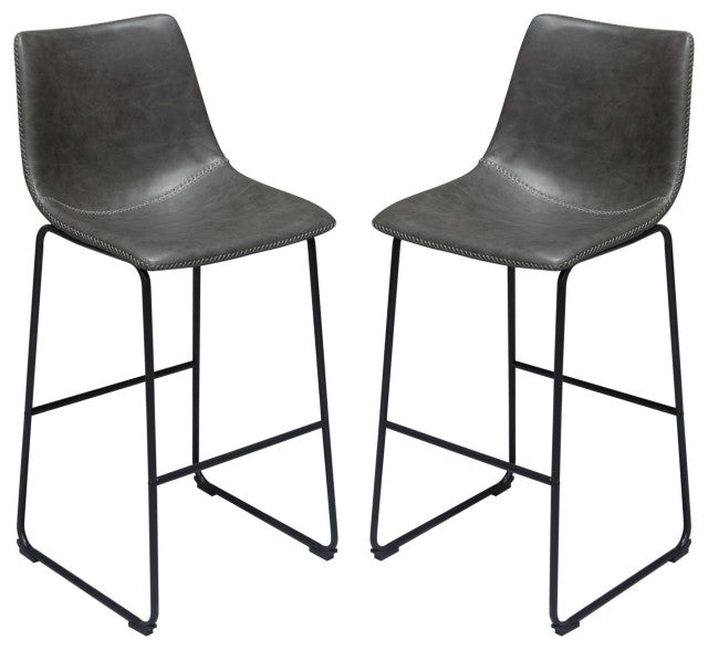 Theo 2 Bar Height Chairs, Weathered Gray By Diamond Sofa