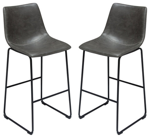 Theo 2 Bar Height Chairs, Weathered Gray By Diamond Sofa