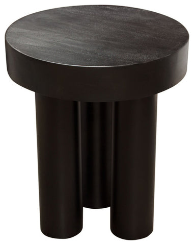 Rune 16" Round End Table With Iron Leg Base, Black By Diamond Sofa