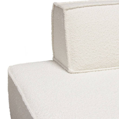 Cara Square Modular Lounger in Ivory Boucle Fabric By Diamond Sofa