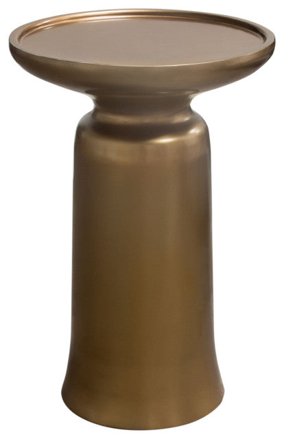 Mesa Round Pedestal Accent Table in Gold Finish By Diamond Sofa