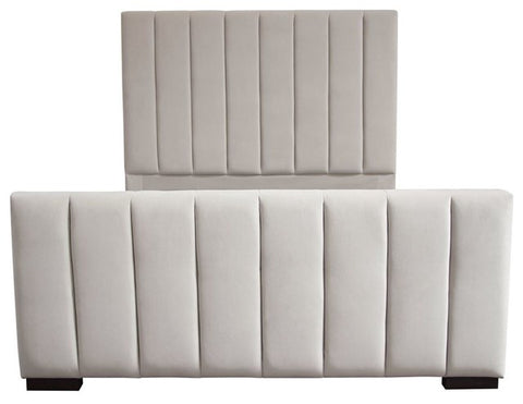 Diamond Sofa Venus Vertical Channel Tufted Upohlstered Platform Bed, Light Gray By Diamond Sofa