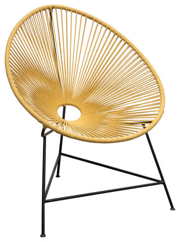 Sativa 2-Pack Accent Chair, Orange Rope With Black Iron Rod Frame By Diamond Sofa