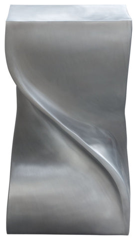 Spire Square Accent Table in Casted Aluminum in Nickel Finish By Diamond Sofa