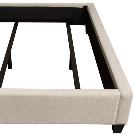 Devon Grid Tufted Eastern King Bed in Sand Fabric By Diamond Sofa