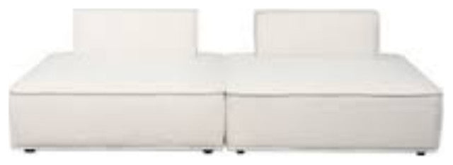 Cara 5-Piece Square Modular Lounger in Ivory Boucle Fabric By Diamond Sofa