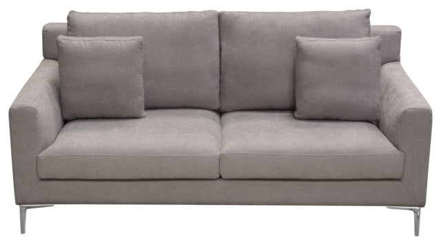 Seattle Loose Back Loveseat in Grey Polyester Fabric By Diamond Sofa