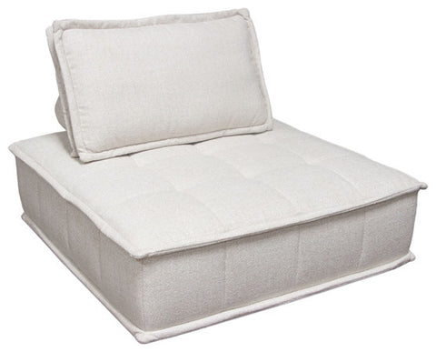 Platform Square Modular Lounger in Light Sand Fabric By Diamond Sofa