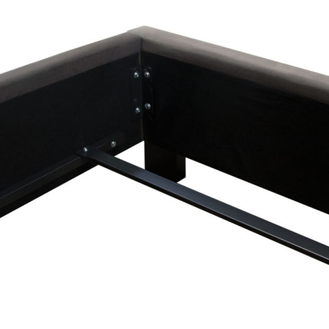 Eastern King Tufted Bed With Vintage Wing, Smoke Gray Velvet By Diamond Sofa