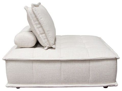 Platform Square Modular Lounger in Light Sand Fabric By Diamond Sofa