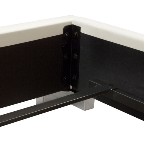 Bardot Channel Tufted Eastern King Bed in White Leatherette By Diamond Sofa