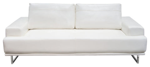 Russo Sofa With Adjustable Seat Backs, White Air Leather By Diamond Sofa