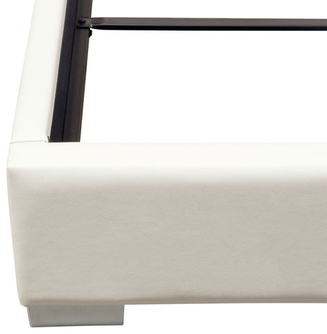 Bardot Channel Tufted Eastern King Bed in White Leatherette By Diamond Sofa