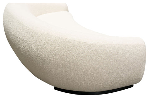 Pascal Sofa in Bone Boucle Textured Fabric Contoured Arms & Back By Diamond Sofa