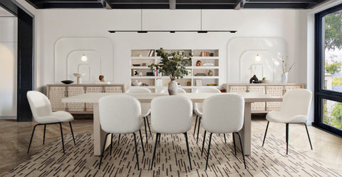 Session 2-Pack Dining Chair in Ivory Boucle By Diamond Sofa