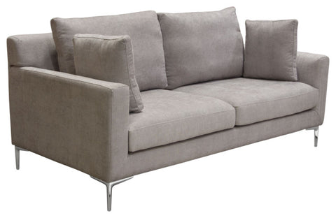 Seattle Loose Back Loveseat in Grey Polyester Fabric By Diamond Sofa