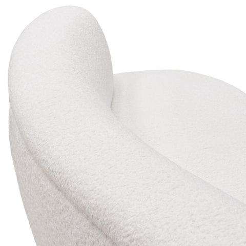 Simone Curved Sofa, White Faux Sheepskin Fabric By Diamond Sofa