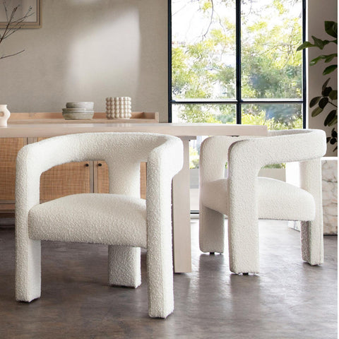 Scout Accent Chair in Ivory Boucle Fabric By Diamond Sofa