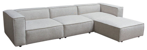 Vice 4PC Modular Sectional, Barley Fabric With Ottoman By Diamond Sofa