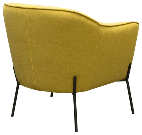 Status Accent Chair in Yellow Fabric with Metal Leg By Diamond Sofa