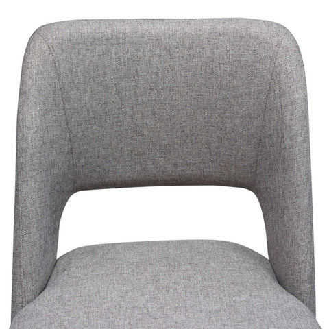 Set of 2 Reveal Dining Chairs, Gray Fabric With Black Powder Coat Metal Leg By Diamond Sofa