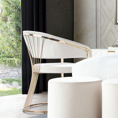 Solstice Dining Chair, Cream Velvet By Diamond Sofa