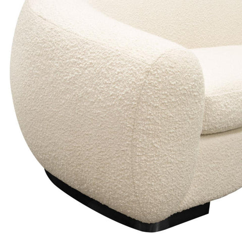 Pascal Sofa in Bone Boucle Textured Fabric w/ Contoured Arms & Back by By Diamond Sofa