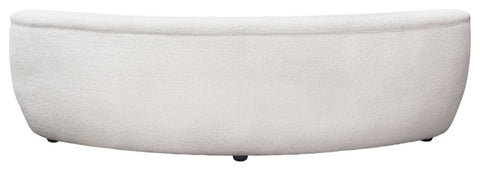Simone Curved Sofa, White Faux Sheepskin Fabric By Diamond Sofa