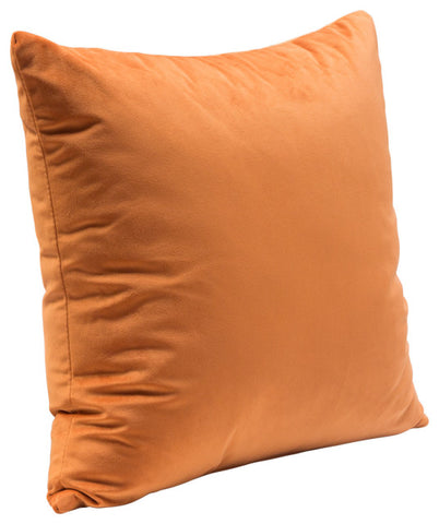 Set of (2) 16" Square Accent Pillows in Rust Orange Velvet By Diamond Sofa