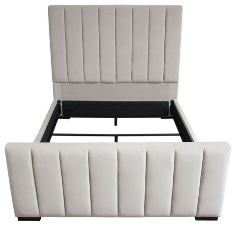 Diamond Sofa Venus Vertical Channel Tufted Upohlstered Platform Bed, Light Gray By Diamond Sofa