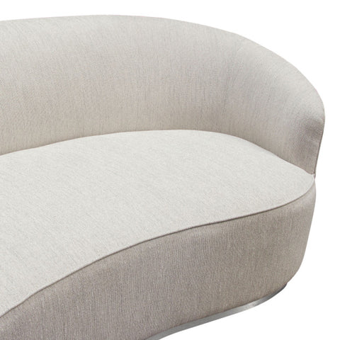 Raven Sofa in Light Cream Fabric Brushed Silver Accent Trim By Diamond Sofa