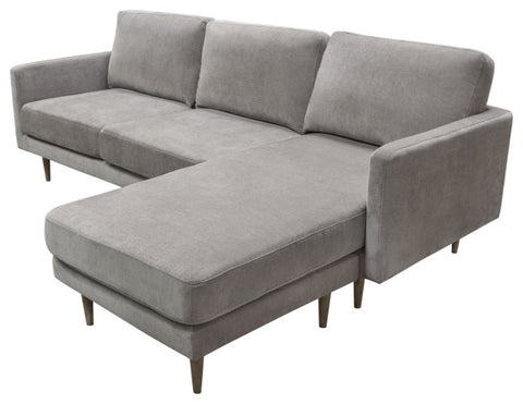 Kelsey Reversible Chaise Sectional in Grey Fabric By Diamond Sofa
