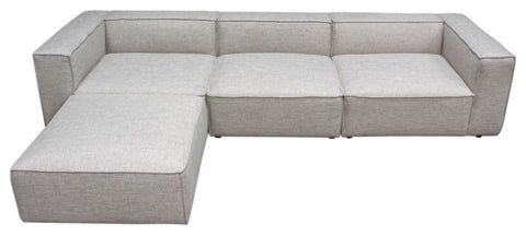 Vice 4PC Modular Sectional, Barley Fabric With Ottoman By Diamond Sofa