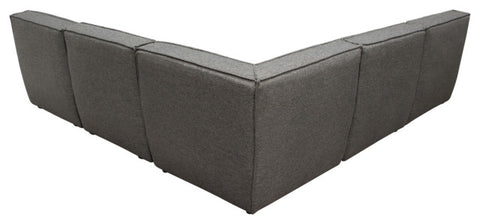 Marshall 5PC Corner Modular Sectional Scooped Seat in Grey Fabric By Diamond Sofa