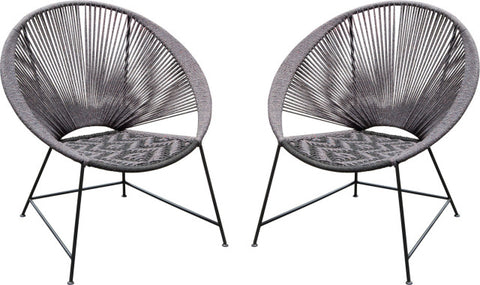 Pablo Accent Chairs (Set of 2) - Black, Gray By Diamond Sofa
