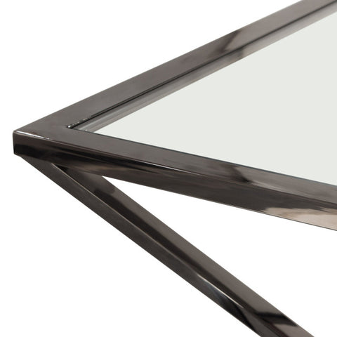 Aria Square End Table wiith Metal Base, Black By Diamond Sofa