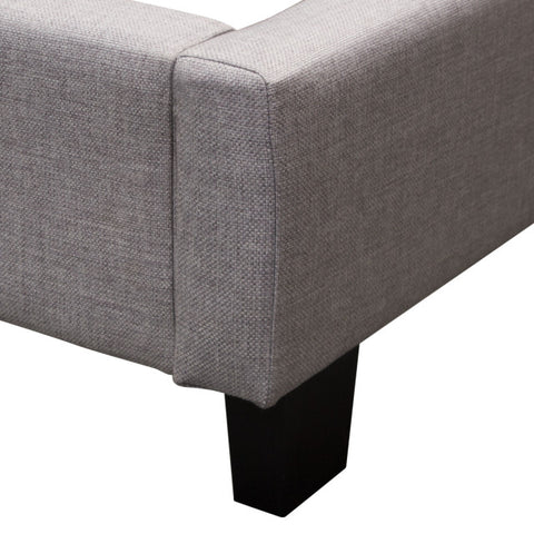 Madison Ave Tufted Wing Eastern King Bed in Light Grey Button Tufted Fabric By Diamond Sofa