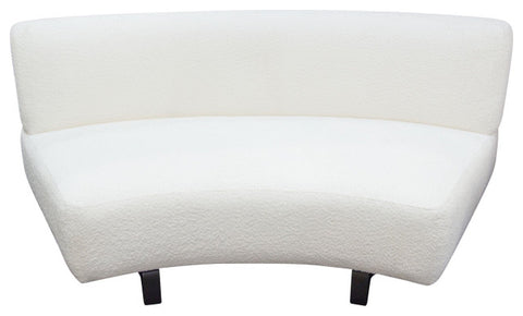 Vesper Curved Armless Sofa, White By Diamond Sofa
