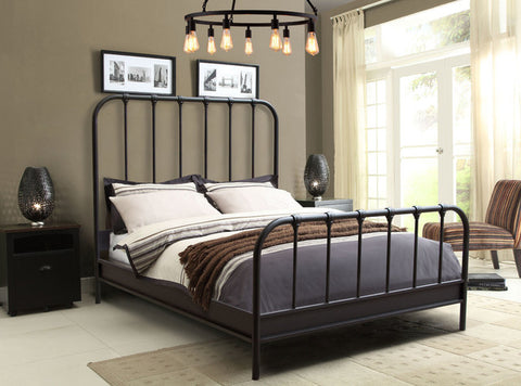 Mateo Powder Coat Metal Bed, Rust Brown, Queen By Diamond Sofa