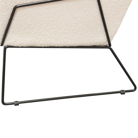Bryce Accent Chair, Ivory Boucle wrapped, Black Powder Coated Metal Frame By Diamond Sofa