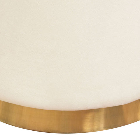 Sorbet Round Accent Ottoman, Cream Velvet By Diamond Sofa
