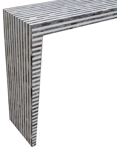 Mosaic Console Table With Bone Inlay, Linear Pattern By Diamond Sofa