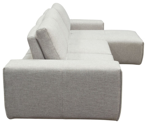 Jazz Modular 3-Seater Chaise Sectional Backrests in Light Brown Fabric By Diamond Sofa