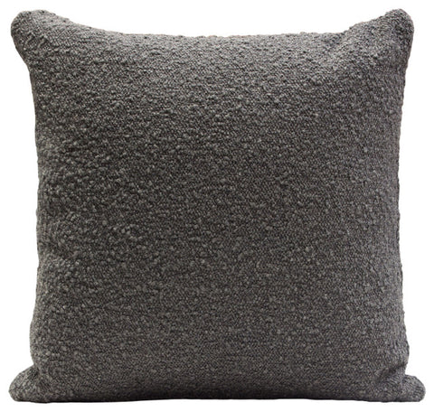Set of (2) 16" Square Accent Pillows in Charcoal Boucle Textured Fabric By Diamond Sofa