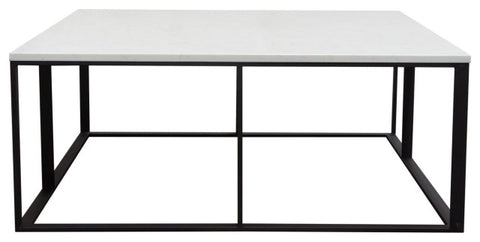 Surface Square Cocktail Table With Metal Base, White By Diamond Sofa