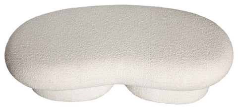 Wave Curved Accent Bench in Ivory Boucle Fabric By Diamond Sofa