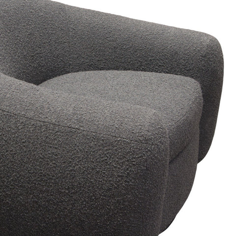 Pascal Swivel Chair in Charcoal Boucle Textured Fabric Contoured Arms & Back By Diamond Sofa