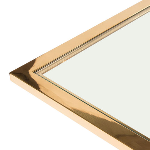 Aria Square End Table With Metal Base, Gold By Diamond Sofa